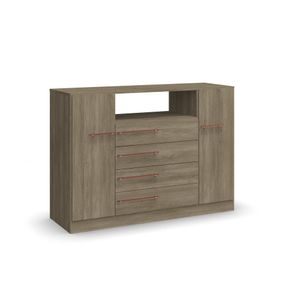 Cômoda 2 Portas 4 Gavetas Nogal F262 Kappesberg