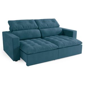 Estofado Village 3 Lugares Suede Azul Kappesberg