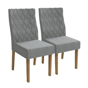 Cadeira Linho Cinza 2 peças 2CAD130FR Kappesberg