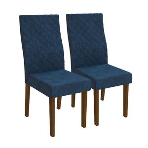 Cadeira Suede Azul Marinho 2 peças 2CAD132WA Kappesberg