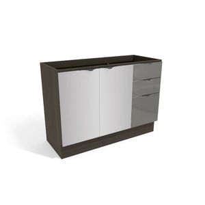 Balcão 120 cm Nox Onix/Steel/Vidro Inox H767 Kappesberg