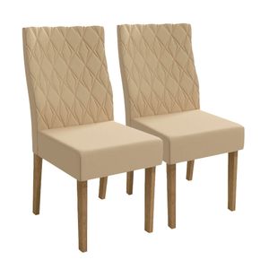 Cadeira Suede Bege 2 peças 2CAD130WA Kappesberg