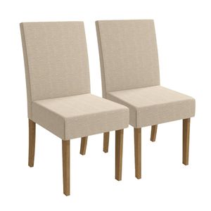Cadeira Linho Bege 2 peças 2CAD139FR Kappesberg