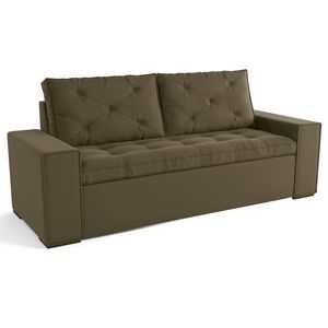 Estofado Stella 3 Lugares Suede Marrom Kappesberg