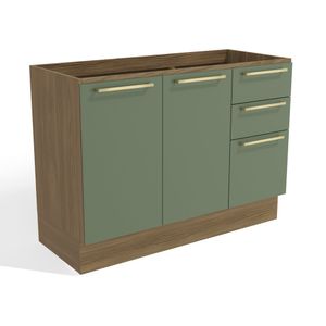 Balcão 120 cm Botanic Nogueira/Verde Oliva M624 Kappesberg