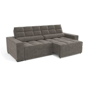 Estofado Deluxe 4 Lugares Veludo Cinza Kappesberg