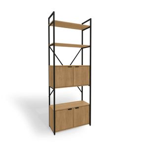 Estante Alta com Porta Freijó/Preto Fosco LI018 Kappesberg