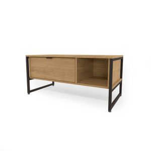 Mesa de Centro 1 gaveta Freijó/Preto Fosco LI019 Kappesberg