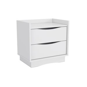 Mesa de Cabeceira 2 Gavetas Branco M261 Kappesberg
