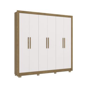 Guarda roupa 6 portas Nogueira/Branco CB02M569 Kappesberg
