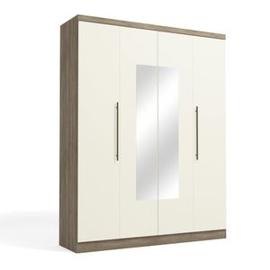 Guarda roupa 4 portas Nogal/Off White J564 Kappesberg