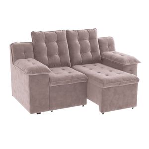 Estofado Prisma 3 Lugares Suede Rose Kappesberg