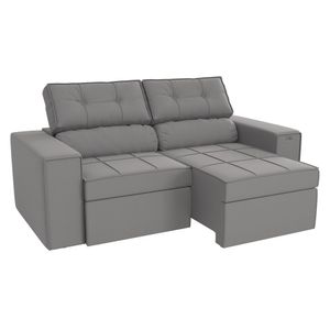 Estofado Lanus 3 Lugares Suede Cinza Titânio Kappesberg