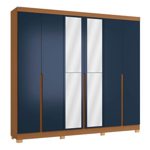 Guarda roupa 6 portas Canela/Azul CB01R582 Kappesberg