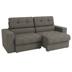Estofado Delta 4 Lugares Veludo Cinza Prime Kappesberg