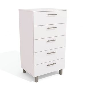 Cômoda 5 Gavetas Montada Branco EX165 Kappesberg