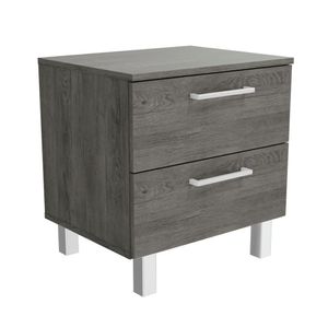 Mesa de Cabeceira 2 Gavetas Montada Cinza Volcano EX161 Kappesberg
