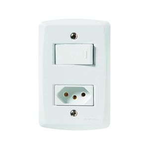 Conjunto 1 Interruptor e 1 Tomada 10A 4x2 Lux² Branco 57145/064 Tramontina