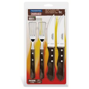 Jogo de churrasco Garfo e Faca 4 peças Inox 21198/908 Tramontina