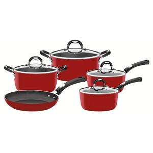 Jogo de Panelas Indução Mônaco 5 peças Vermelho 20799/582 Tramontina