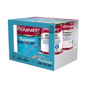 Kit para Pintura de Piscinas Esmalte PU 3 peças 4,5L Azul 350 Renner