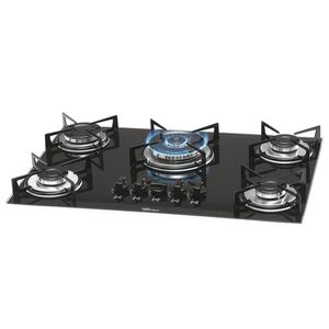 Fogão Cooktop 5 bocas Tripla Chama Preto 1743 Fischer