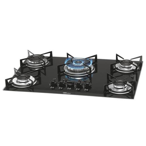 Fogão Cooktop 5 bocas Tripla Chama Preto 1743 Fischer