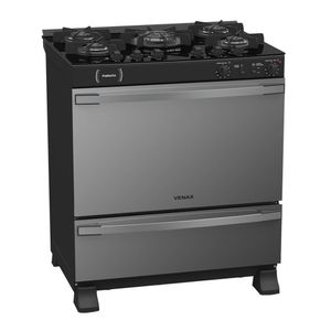Fogão 5 bocas Palladio Vitreo Preto 220V 21828 Venax