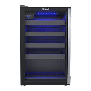 Adega Climatizada 24 Garrafas Piubella 100 Porta Invertida Preta 220V Venax