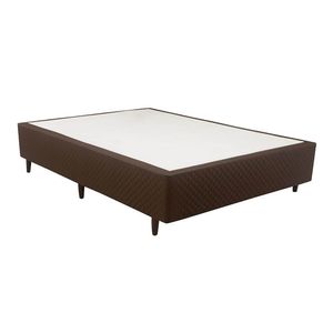 Box Casal Idea Suede 138 x 188 x 28 cm Marrom Herval