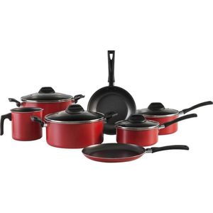 Jogo de Panelas Garlic 7 peças Vermelho 7001/101 Brinox