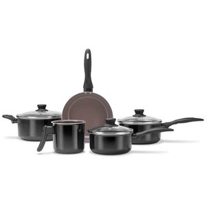 Jogo de Panelas Cerâmica 5 peças Preto 4789/108 Brinox