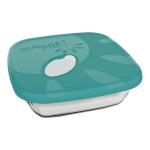 Assadeira Quadrada com Tampa Plástica Azul 2,4L 6513.20 Nadir