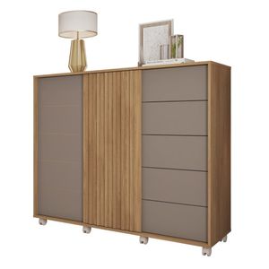 Cômoda 5 Gavetas Pegasus Buriti/Fendi Caemmun