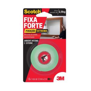 Fita Dupla Face Fixa Forte 12mm x 2m Transparente 4750087 3M