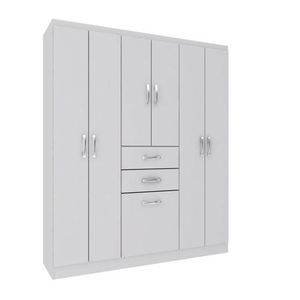 Guarda roupa Cancun 6 portas Branco 7000-4 Doripel