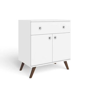 Aparador Retrô 2 portas e 1 gaveta Branco RT3021 MovelBento