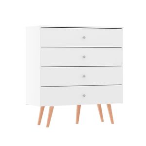 Cômoda 4 Gavetas Retrô Branco 9020 Soluzione