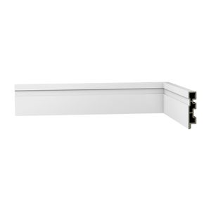 Rodapé de Polímero Smart R9 Frizado 7cm Branco 0109.0102 Ecovale