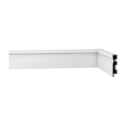 Rodapé de Polímero Smart R9 Frizado 7cm Branco 0109.0102 Ecovale