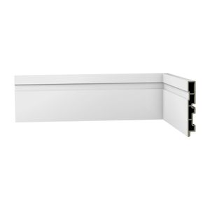 Rodapé de Polímero Smart R3 Frizado 10cm Branco 0103.0102 Ecovale