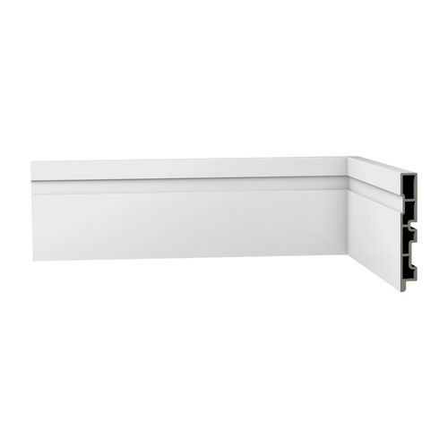 Rodapé de Polímero Smart R3 Frizado 10cm Branco 0103.0102 Ecovale