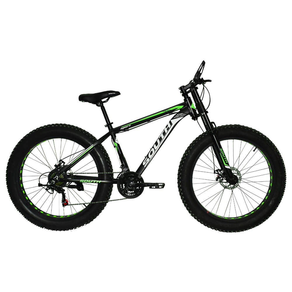 Bicicleta Aro 26 Fat 21 Velocidades Preto/Verde South Bike
