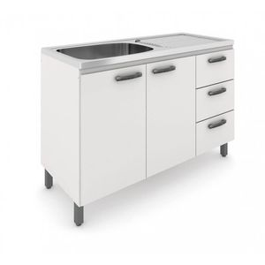 Balcão 120 cm Rivera Branco 4332 Móveis Sul
