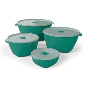 Kit potes 4 peças Premium Verde UZ219 UZ Utilidades