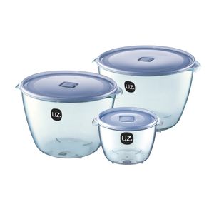 Kit Potes 3 peças Vision Azul UZ1863 UZ Utilidades