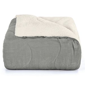 Edredom Queen Flannel Cinza Prediletto