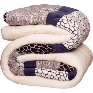 Edredom Queen Flannel Xadrez Azul Prediletto