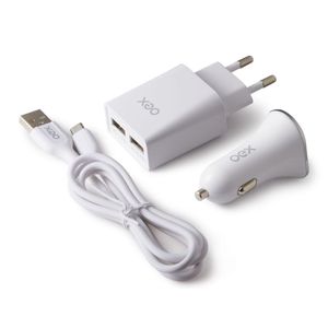 Carregador Kit 3 em 1 Lightning Branco KV101 OEX