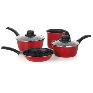 Jogo de Panelas Essencial 4 peças Antiaderente Vermelho 40009 Multiflon